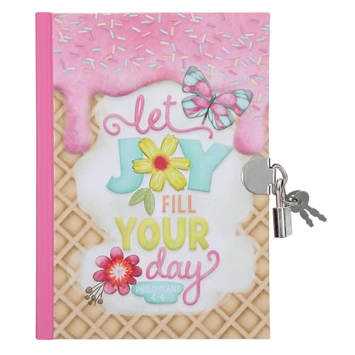 Image of Secret Diary with Lock /Keys, Girls Interactive Christian Journal with Writing Prompts Teen, Tween - Let Joy Fill Your Day Phil. 4:4 Bible Verse