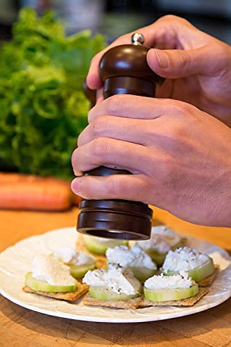 Image of Jamboree Pepper Grinder Classic Oak Wood Spicy Pepper Salt Corn Mill Grinder Wooden, Ceramic Traditional Pepper Mill (Brown)