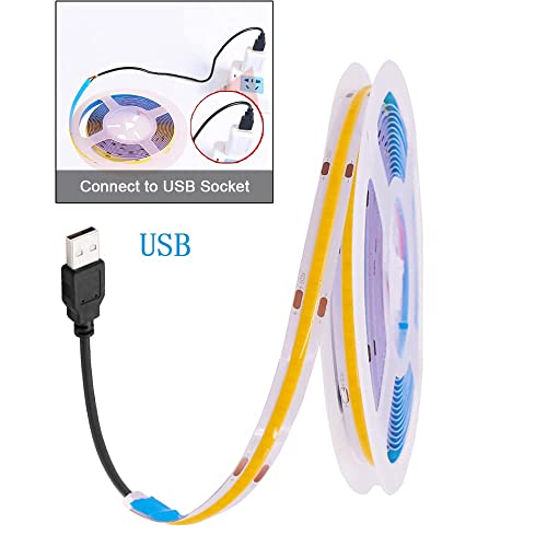 Tira LED USB 5V Verde 1.5 m 320 LEDs COB Flexible miniatura 3