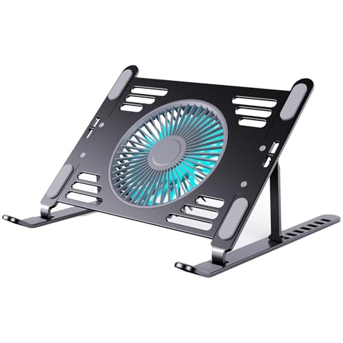Support de refroidissement pour ordinateur portable avec ventilateurs USB - Support réglable - Technologie de refroidissement silencieuse - Tapis rehausseurs ergonomiques