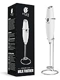 Bean Envy Milk Frother, Coffee Stirrers, Frother Wand, Milk Frother Handheld, Frother with stand, Hand Blender for Coffee, Lattes, Cappuccino, Matcha and Hot Chocolate – Kitchen Gifts - White