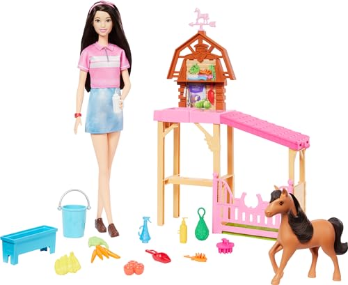 Barbie Toy Stable Playset with Fashion Doll, Small Pony & 10+ Accessories, Inspired Mysteries: The Great Horse Chase