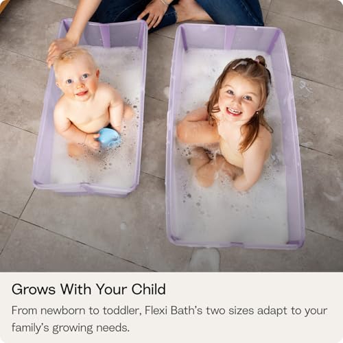 Image of Stokke Flexi Bath X-Large Bundle, Ocean Blue - Spacious Baby Bathtub + Newborn Support - Lightweight, Foldable & Easy to Store - Best for Ages 0-6