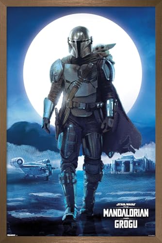 Trends International Star Wars: The Mandalorian And Grogu (2026) - Desert Moon Wall Poster, 22.4L x 14.7W, Bronze Framed Version