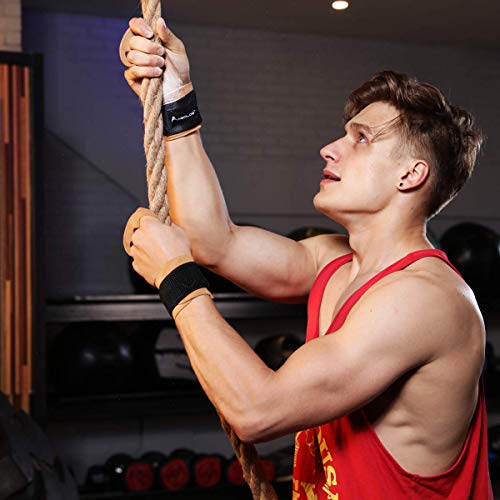 Aeolos Leather Gymnastics Hand Grips-Great For Gymnastics,Pull Up,Weight Lifting,Kettlebells And Cross Training (Brown(2 Layers Leather), Large) #TOP5