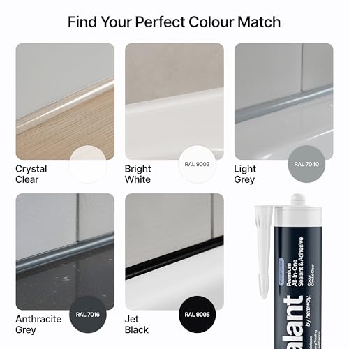 Image of Hemway Crystal Clear Construction Sealant & Adhesive - 300ml 1 Pack | All-in-One Hybrid Polymer, Superior to Silicone Caulk Sealant, Waterproof, Odorless, Paintable Caulk Kitchen Bathroom Outdoor