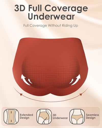 Kalapa Womens Underwear Seamless Full Coverage Breathable Briefs No Show Silky Stretch High Waisted Ladies Panties 6 Pack4