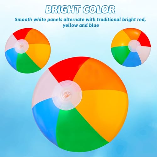 SCIONE 6 Stück Wasserball Aufblasbar 22cm Bunt Strandball Inflatable Beach Ball Klein Schwimmbad Pool Strand Spielzeug Ball für Kinder
