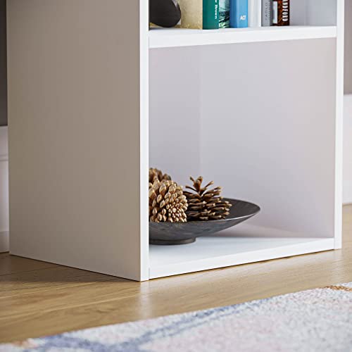 Vida Designs Oxford Bücherregal mit 2 Ebenen, würfelförmig, weiß, Holz-Regaleinheit für Büro, Wohnzimmermöbel