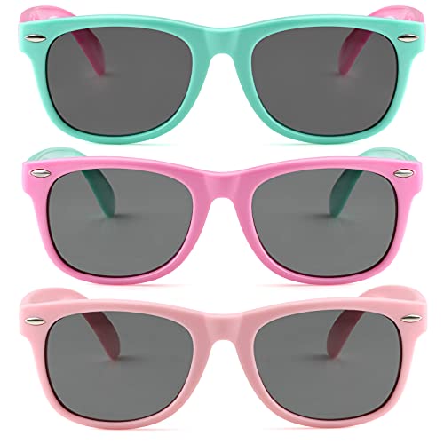 Kursan Kids Polarized Sunglasses for Boys Girls TPEE Rubber Flexible Frame Shades Age 3-123