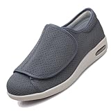 CVFOMBN Sandalias de Ancho Extra Ancho,Zapatillas Ortopédica para ensanchar Ajustable Zapatillas diabéticas para Hombre,Grey,39