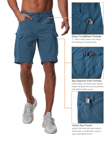 AUTIWITUA Men's Hiking Cargo Shorts Quick Dry 9" Lightweight Tactical Work Shorts with Pockets(No Belt) - Image 4
