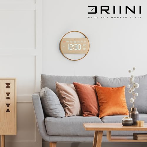 Driini 00198168831380 Modern Large Digital Wall Clock - Bamboo Wood With Large Led Display- Day Of Week, Time, Temperature, And Humidity thumb #6