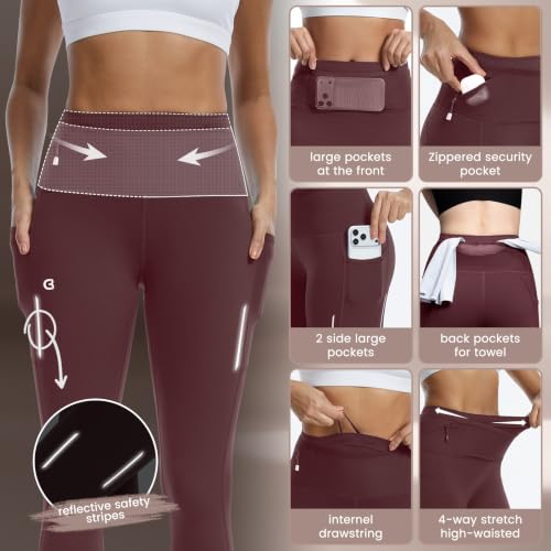 Image of Running Leggings for Women High Waisted Compression Pants for Yoga Workout