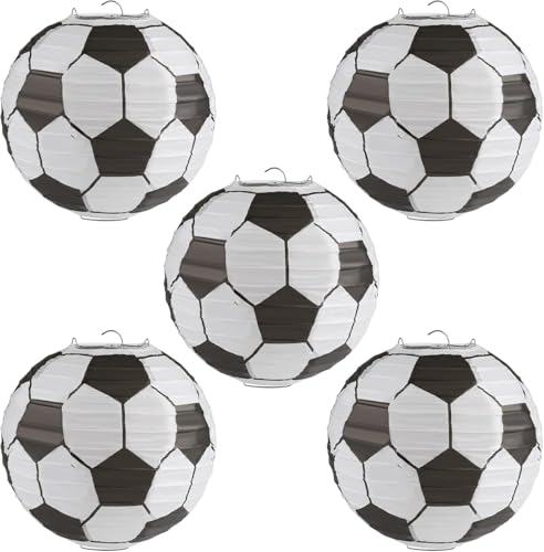 Kesote 5X Lampions Fußball Laterne Papier 8 Zoll Papierlaterne Hängedeko für Weltmeisterschaft...