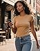 Soft Comfy Slim Womens Crewneck Short Sleeve T Shirts Basic Gym Workout Going Out Crop Tops Trendy tees 2025 Y2K Clothes