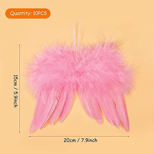 image for ORNOOU Angel Wing Ornament - Angel Feather Wings for Crafts 10 Pack Pi