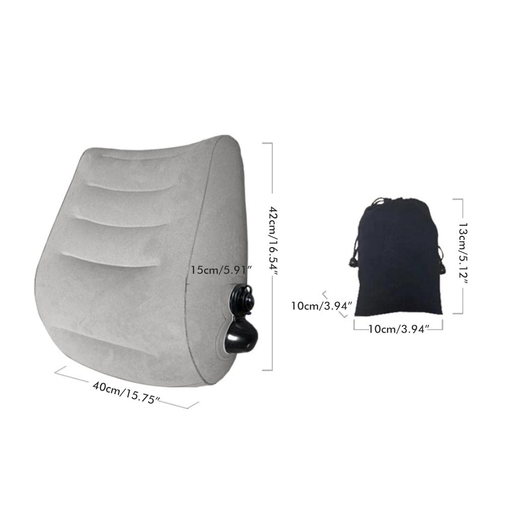 Coussin de voyage gonflable - Coussin de dos gonflable - Soutien lombaire avec sac de rangement - Coussin confortable - Plus de soutien et de confort du dos, de la tête et du dos