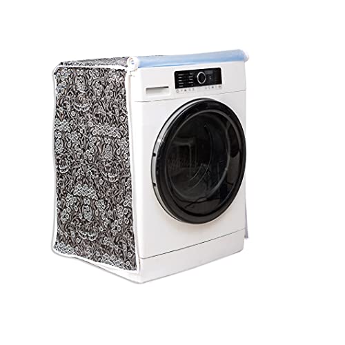 Image of Classic Front Load Washing Machine Cover Suitable For IFB 5.5 Kg, 6 Kg, 6.5 Kg (50cmsX63cmsX81cms, Black Flower, Medium)