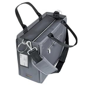 SIGEL BA412 Desk Sharing Bag Premium, Organizer für mobiles Arbeiten, sehr sicherer Stand, wasserabweisend, Reißverschluss Tragegriffe Schultergurt, Laptops bis 14 Zoll, dunkelgrau, Medium 36x28x15cm