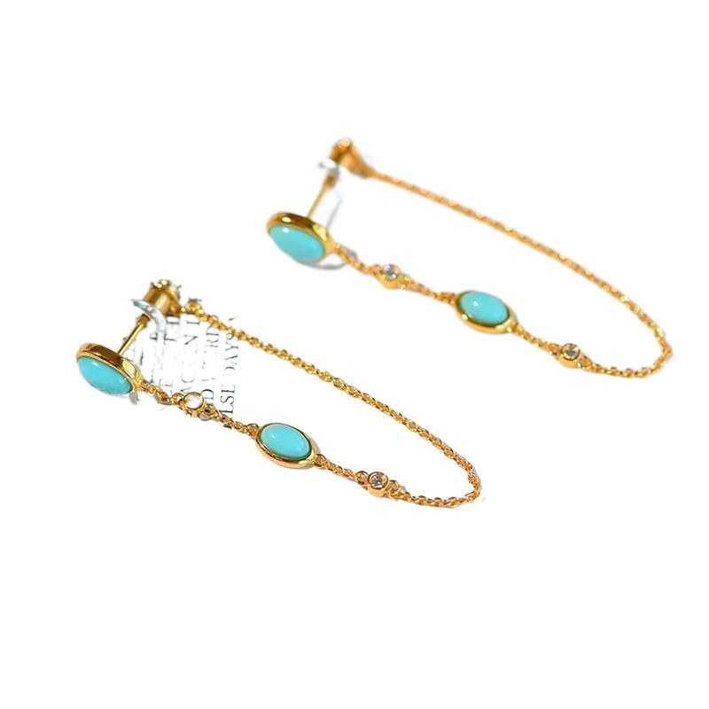 Pendientes de turquesa natural para cenas especiales y eventos elegantes de señora