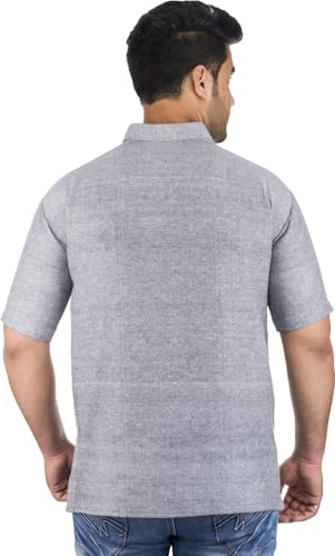 Image of Men's Cotton Short Kurta Without Pant | Mandarin Neck Short Kurta | Half Sleeve Casual Kurta | Traditional Ethnic Regular Kurta | Solid Plain Kurta for Men's (Pack of 1)