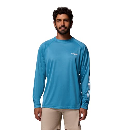 Columbia Men's PFG Terminal Tackle Long Sleeve Fishing Shirt, Blue