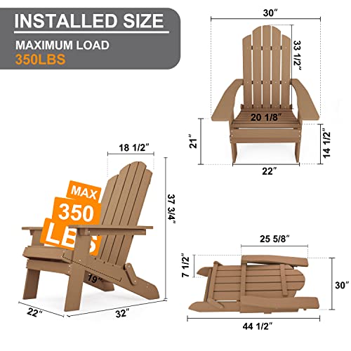 Folding Adirondack Chair Weather Resistant Plastic Fire Pit Chairs Adorondic Plastic Outdoor Chairs For Firepit Area Seating Lifetime #TOP2