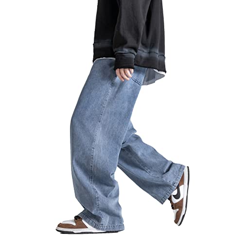 Doslavida Men's Hip Hop Jean Joggers Loose Fit Streetwear Biker Baggy Jeans Pants Stylish Printed Cargo Denim Pants #TOP3