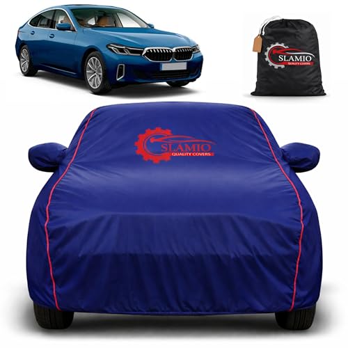 Image of Premium 100% Waterproof Car Cover for BMW 6 Series GT | All-Weather, UV & Dust Protection | Heavy-Duty 3-Layer Fabric | Custom Fit with Mirror & Antenna Pockets | Navy Blue