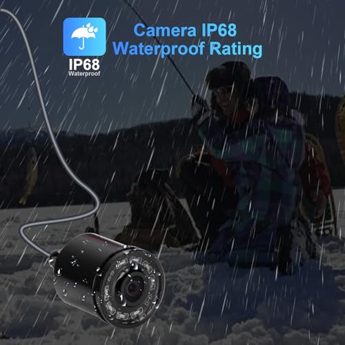 Image of Fish Finder Camera Real Time Underwater Fishing Camera 100ft Long Cable for Rod,4.3 inch HD LCD Monitor&IR LED Night Vision Wide Angle Lens Line Camera for Kayak Lake Boat Ice Fishing Portable Fish Finder