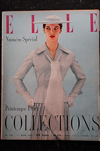 ELLE 429 1 mars 1954 - robe Jacques FATH - Printemps 54 - GeneviÃ¨ve Page Jacqueline Gauthier - 100 pages - FASHION VINTAGE