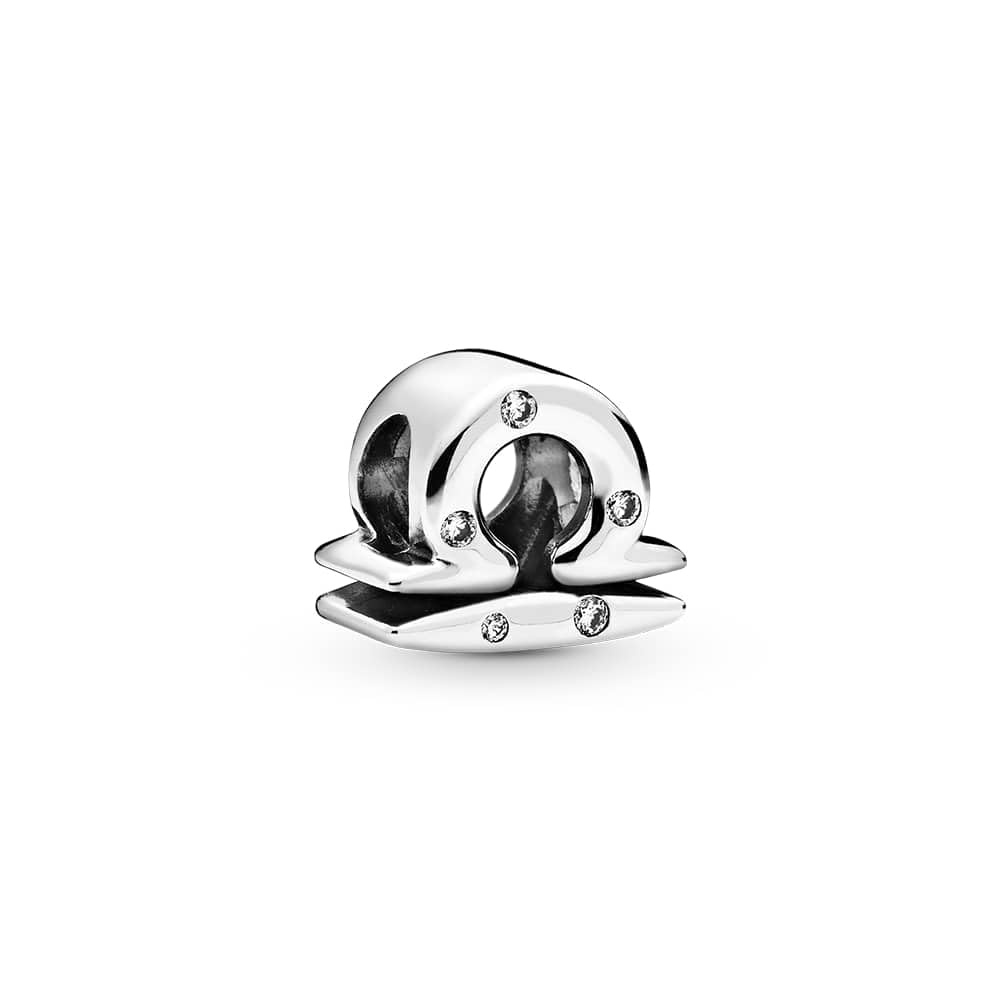 Pandora Moments Women's Sterling Silver Sparkling Libra Zodiac Dangle Charm - Compatible with Pandora Moments Bracelets & Necklaces, No Box