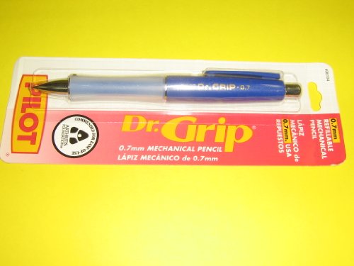 Pilot Dr. Grip Mechanical Pencil, Refillable, 0.7mm Lead, Navy Barrel, 1-Count (36104)