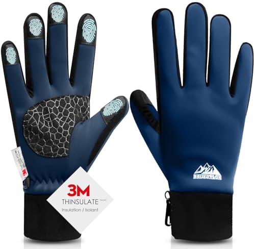 Image of Bruvoalon Winter Gloves for Women & Men, 3M Thermal Insulation, Lycra Fabric, Touchscreen, Anti-Slip