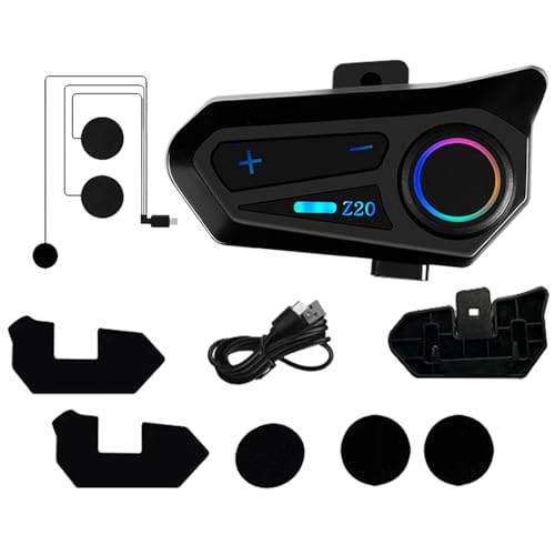 Auriculares inalámbricos de intercomunicador de motocicletas: altavoz de casco IPX6 impermeable con carga rápida tipo-C | Accesorios para montar para conductores de motos al aire libre, ciclismo, gira