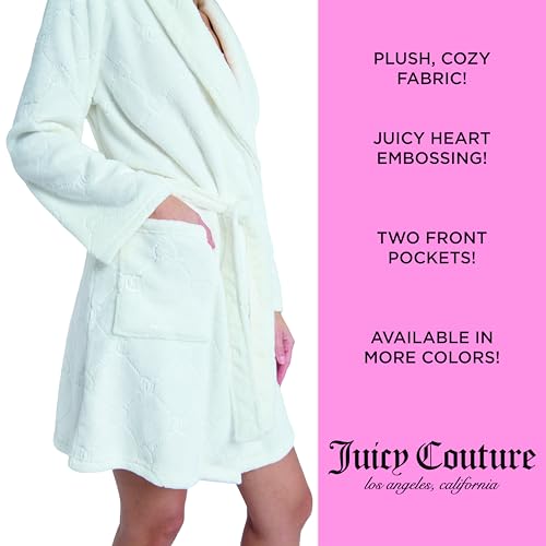 Image of Juicy Couture Women's Super Soft Luxe Plush Shawl Collar Robe