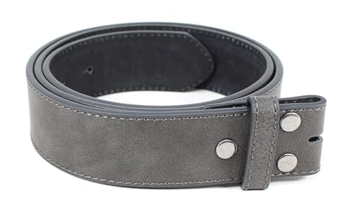 Image of BC Belts Leather Belt Strap with Vintage Distressed Texture 1.5 inch Wide with Snaps and without Buckle