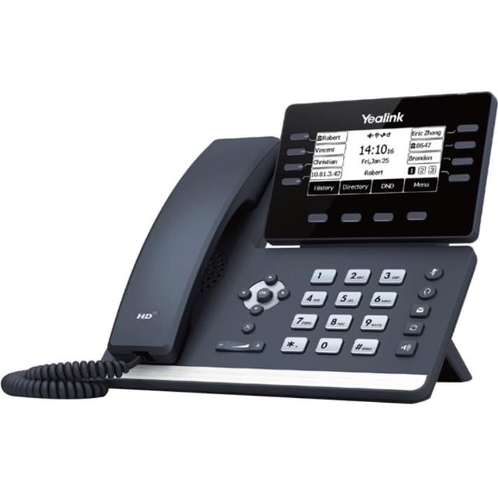 Yealink SIP-T53 IP Phone – Corded – Corded – Wall Mountable, Desktop – Classic Gray