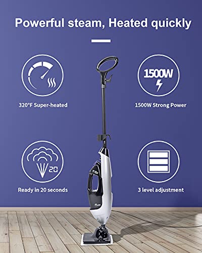 Light 'N' Easy Steam Mop Cleaners 9-In-1 With Detachable Handheld Unit, Floor Steamer For Hardwood/Grout/Tile,Multi-Purpose Handheld Steam Cleaner For Indoor Use(7688Anb-2) #TOP4