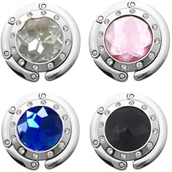 Perchero Moderno Para Oficina 4pz Gancho para Monedero de Metal y Cristal Plegable Coloridas Ganchos de Bolso para Guardar, Usar en Mesas/Escritorios, Restaurantes, Oficinas