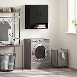 Zeehear Armadio da parete nero effetto quercia, 60 x 31 x 70 cm, pensile con 2 ripiani, design moderno per bagno, cucina, soggiorno, ufficio, corridoio