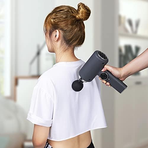 aokway Neck Massager Muscle Massage Gun Deep Tissue Percussion for Pain Relief,Electric Shiatsu Massagers for Neck Shoulder Back Foot Relaxation, Super Quiet with 8 Speeds Rechargeable (Gray)
