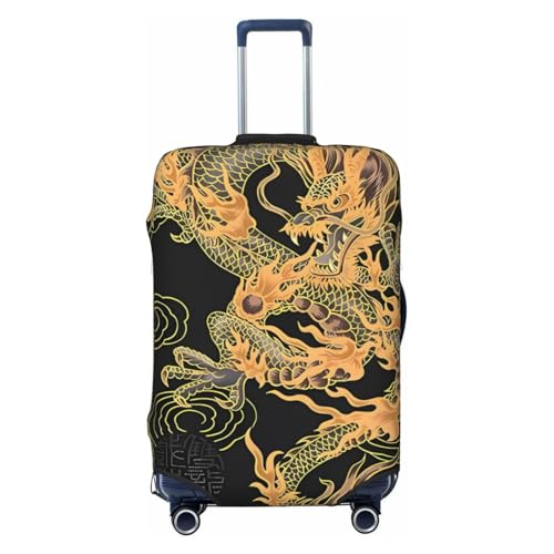 Oriental Dragon Luggage Cover Washable Elasticated Luggage Covers for Suitcase TSA Approved Stylish Dust and Scratch Resistant Luggage Case Protector for Kids and Adults