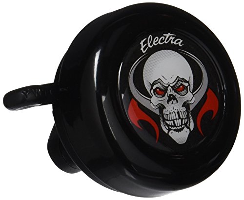 ELECTRA Calavera Negro Timbre Bicicleta, Talla Única