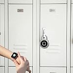 eLinkSmart Gym Locker Padlock, Fingerprint or Remote Authorized Unlock, Unlock Record, Schedule, IP65 Waterproof, Security Keyless Smart Lock for School/Gym Locker, Backpack, Travel Luggage, Silver