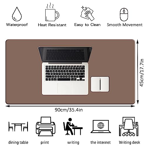 Tapis de souris hydrorésistant LL-COEUR protège-table marron - 3