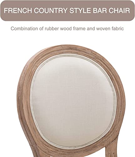 Virabit Counter Height Chairs Set Of 4, French Country Bar Stools With Solid Wood Frame And Upholstered Seating, 26 Inch Bar Stools #TOP3