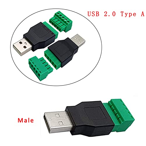 Conector USB 2.0 A con Terminal Tornillo 4 Pcs miniatura 2