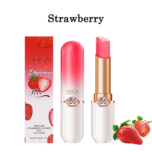 Bestland 6 Pcs/Set Peach Aloe Vera Strawberry Blueberry Avocado Grape Jelly Lipstick Set Temperature Change Moisturizer Flower Lip Stick Long Lasting Nutritious Lip Balm Magic Color Change Lip Gloss thumb #5